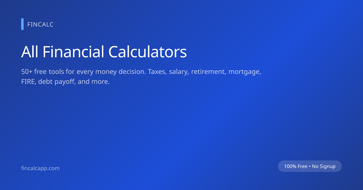 Todas las calculadoras financieras 2026 — 55+ herramientas gratis | FinCalc